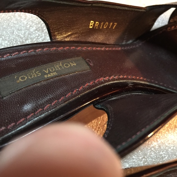 LOUIS VUITTON HEELS WEDGES PLTFRM BURGUND 7.5-37.5 - Picture 4 of 7